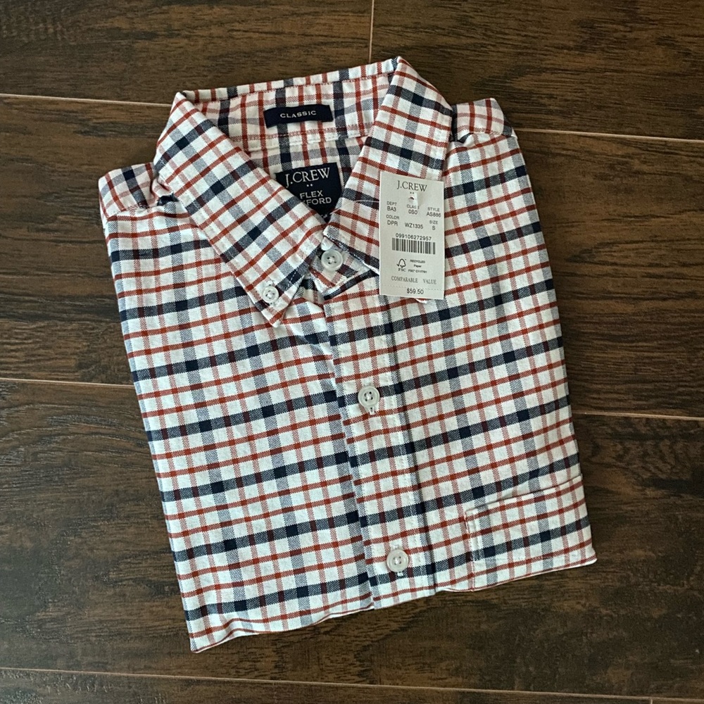 J.Crew • Plaid Flex Oxford Shirt - Picture 1 of 2